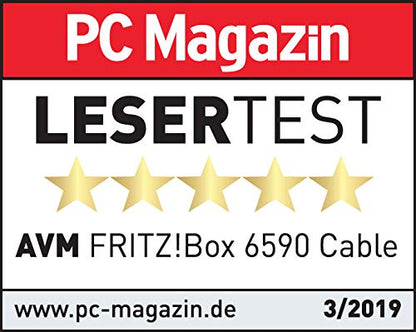 AVM FRITZ!Box 6590 Cable WLAN AC+N (DOCSIS 3.0, Dual-WLAN 1.733 Mbit/s + 800 Mbit/s, VoIP)