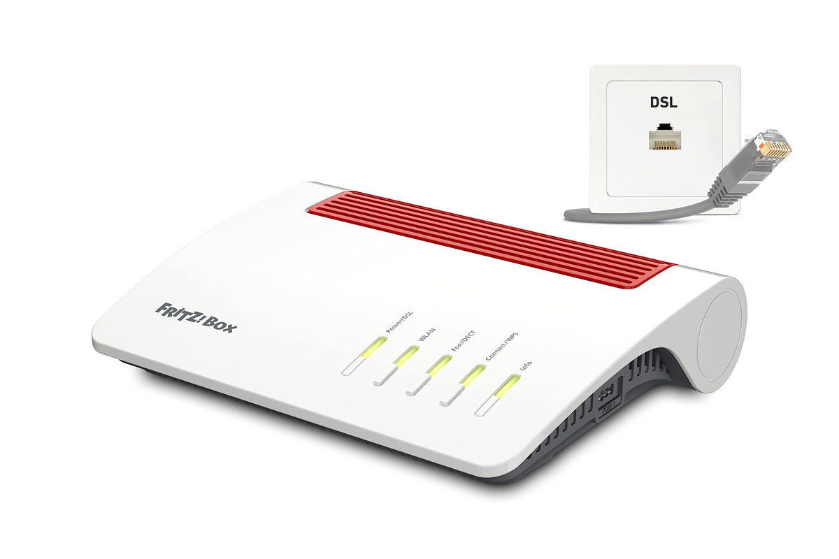 FRITZ!Box 7590 AX Exclusive – Wi-Fi 6 DSL-Router mit Mesh, DECT & USB-Stick