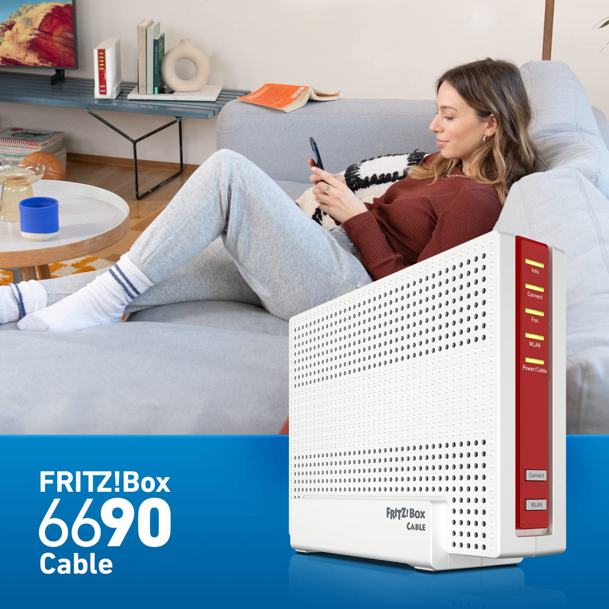 FRITZ!Box 6690 Cable – Wi-Fi 6 Kabelrouter mit DOCSIS 3.1, DECT & USB 3.0